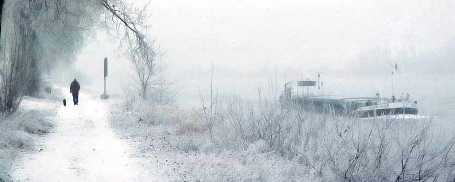 Spaziergnger am Rhein